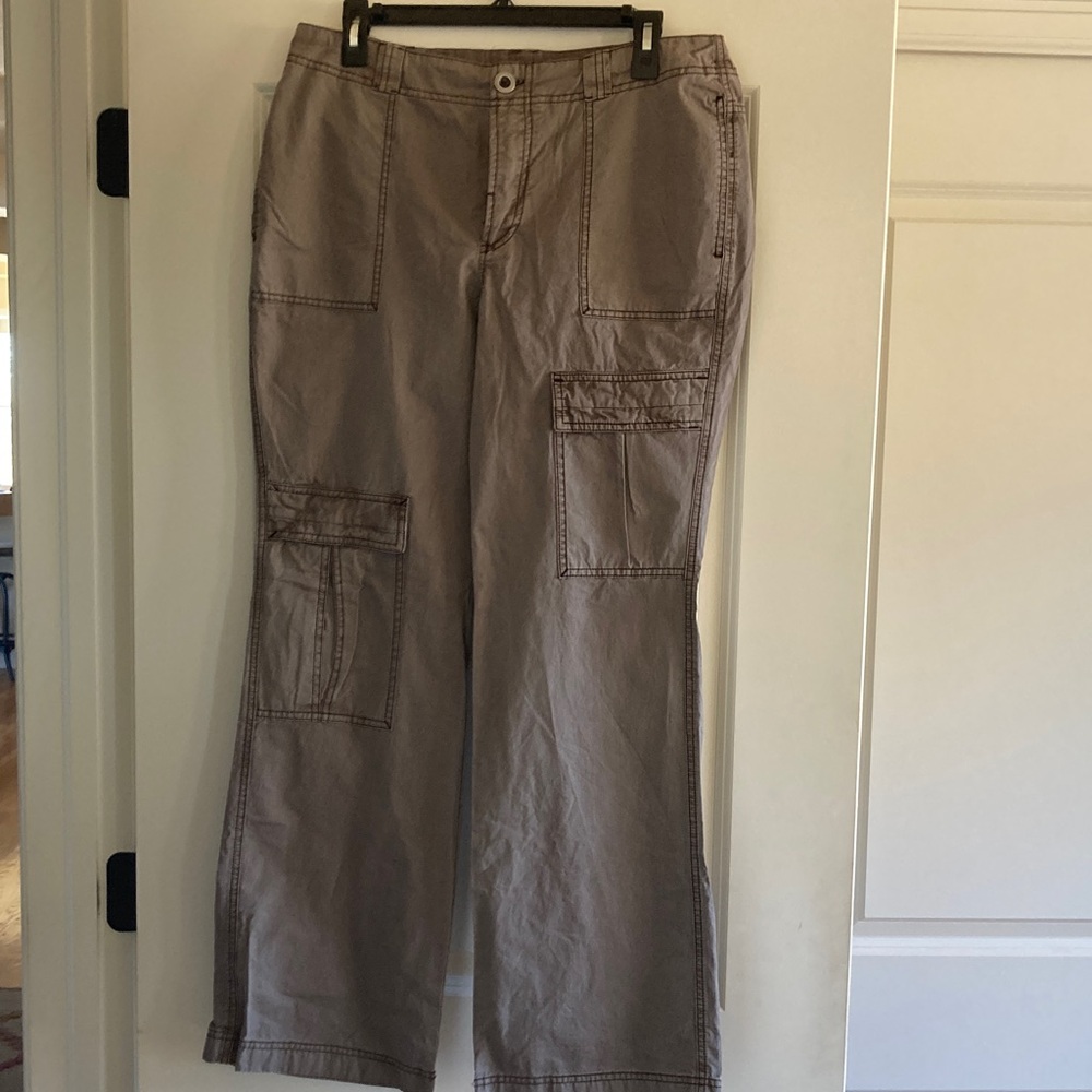 Free People Low Rise Cotton Utility Pants, Sz 10, Wild Truffle.